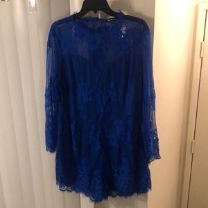 NWT Charlotte Russe+ Royal Blue Romper